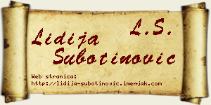 Lidija Subotinović vizit kartica